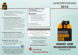 Museum "Goldener Steig" - Veranstaltungen