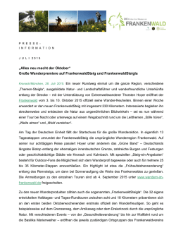 Gro&szlig;e Wanderpremiere auf FrankenwaldSteig und