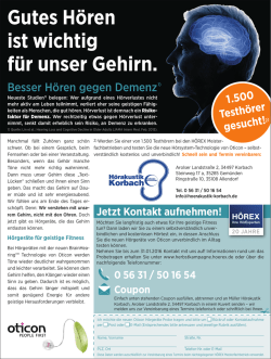 Gutes H&ouml;ren ist wichtig f&uuml;r unser Gehirn.