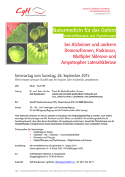 Handzettel Naturmedizin für das Gehirn
