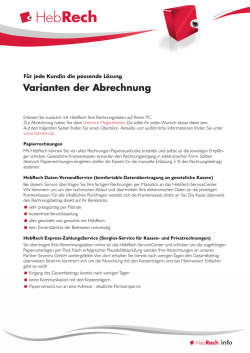 Info Varianten der Abrechnung