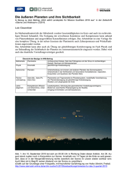 Die äußeren Planeten und ihre Sichtbarkeit