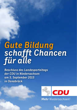 Gute Bildung schafft Chancen f&uuml;r alle