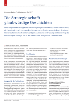 Die Strategie schafft glaubw&uuml;rdige Geschichten