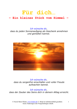 Ich w&uuml;nsche dir&hellip;
