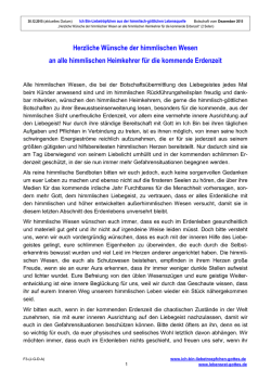 Herzliche W&uuml;nsche der himmlischen Wesen an alle himmlischen