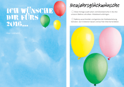 Ich wünsche dir fürs 2016