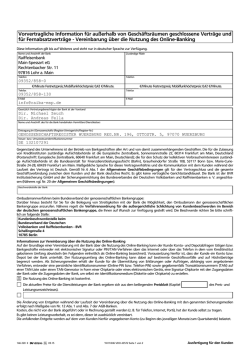 Fernabsatzbedingungen f&uuml;r das Online-Banking