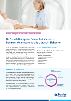 Haftpflichtversicherung für Heilhilfsberufe
