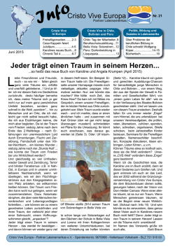 InfoCristo Vive Europa Jeder tr&auml;gt einen Traum in seinem Herzen