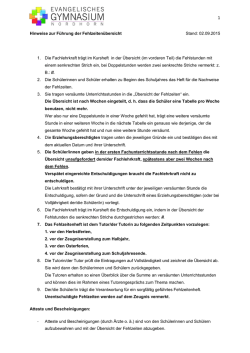 Hinweise zum Fehlzeitenheft - Evangelisches Gymnasium Nordhorn