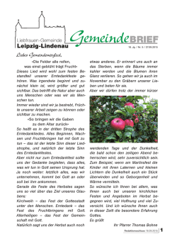 Die Felder alle reifen, was einst gebl&uuml;ht tr&auml;gt Frucht&laquo; Dieses Lied
