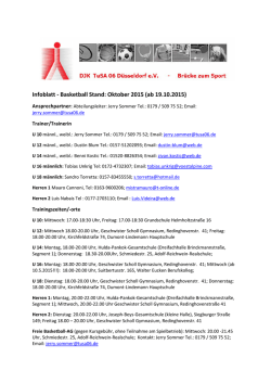 Infoblatt - Basketball Stand: Oktober 2015 (ab 19.10.2015)