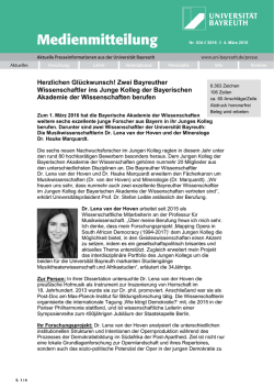 Herzlichen Gl&uuml;ckwunsch! Zwei Bayreuther Wissenschaftler ins