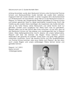 Gl&uuml;ckwunsch zum 2. Guide-Michelin-Stern Anfang