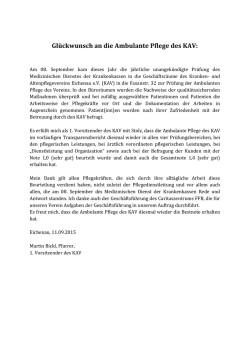 Gl&uuml;ckwunsch an die Ambulante Pflege des KAV - kav