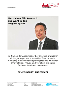 Herzlichen Gl&uuml;ckwunsch zur Wahl in den Regierungsrat