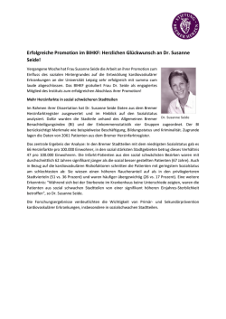 Herzlichen Gl&uuml;ckwunsch an Dr. Susanne Seide!