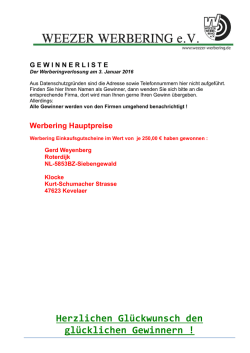 Herzlichen Gl&uuml;ckwunsch den gl&uuml;cklichen Gewinnern