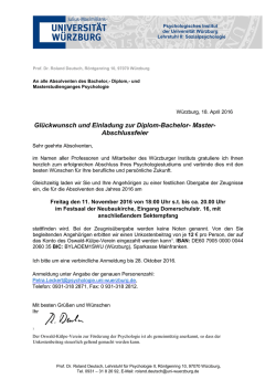Gl&uuml;ckwunsch und Einladung zur Diplom-Bachelor