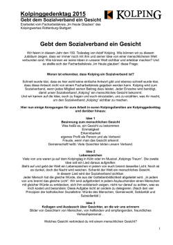 Gebt dem Sozialverband ein Gesicht