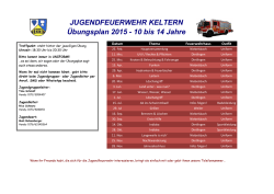 JUGENDFEUERWEHR KELTERN &Uuml;bungsplan 2015