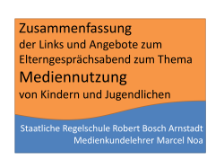 Mediennutzung - Staatliche Regelschule Robert Bosch Arnstadt