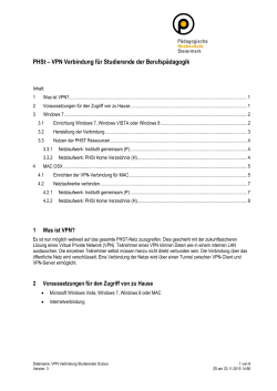 PHSt – VPN Verbindung für Studierende der Berufspädagogik