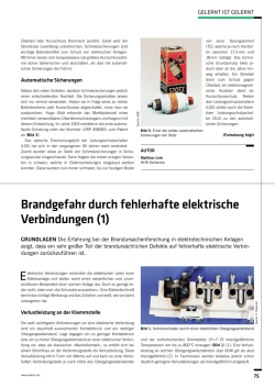 Brandgefahr durch fehlerhafte elektrische Verbindungen (1)