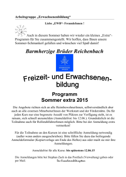 Barmherzige Brüder Reichenbach Programm Sommer extra 2015