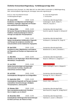 Fortbildungsprogramm 2016 - Ärztlicher Kreisverband Regensburg