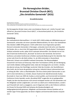 Norwegische Br&uuml;der / Die christliche Gemeinde (DCG)