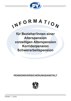 information für bezieher/innen einer pension