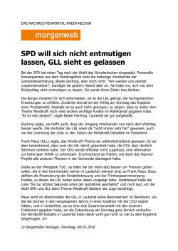 SPD will sich nicht entmutigen lassen, GLL sieht es gelassen