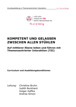 Kompetent und gelassen zwischen allen Stühlen: Curriculum