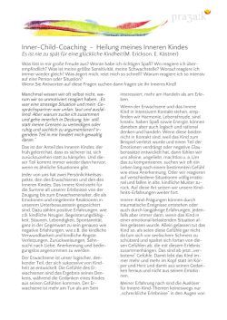 Inner&mdash;Child&mdash;Coaching &mdash; Heilung meines Inneren Kindes