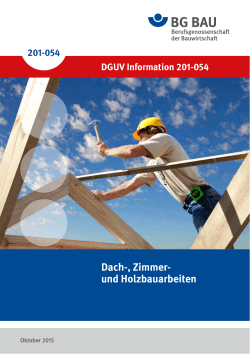 DGUV Information 201-054 "Dach-, Zimmerer