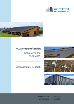 Produktkatalog PICCA_Sandwichpaneele Dach