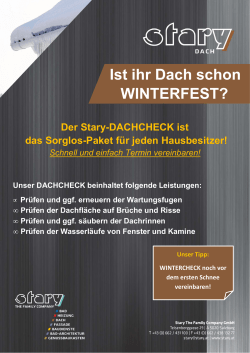 Ist ihr Dach schon WINTERFEST?