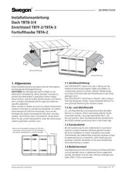 Installationsanleitung Dach TBTB-3/4 Eintrittsteil TBTF-2