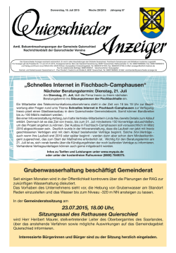 Grubenwasserhaltung besch&auml;ftigt Gemeinderat