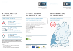 EFFIZIENZ BEGINNT BEI IHNEN VOR ORT ENERGIEEFFIZIENZ