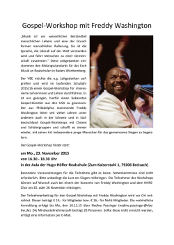 Gospel-Workshop mit Freddy Washington