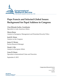Pope Francis and Selected Global Issues
