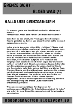 Grenze dicht - bloed was ?!