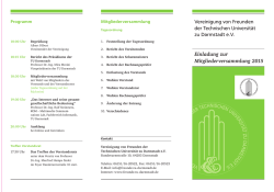 Einladung - Vereinigung von Freunden der Technischen