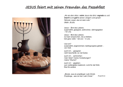JESUS feiert mit seinen Freunden das Passahfest