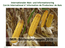 IMIR- Sortenprüfungen 2015