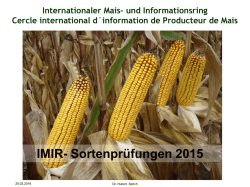 IMIR- Sortenpr&uuml;fungen 2015