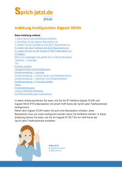 Anleitung Konfiguration Gigaset S510H - Sprich